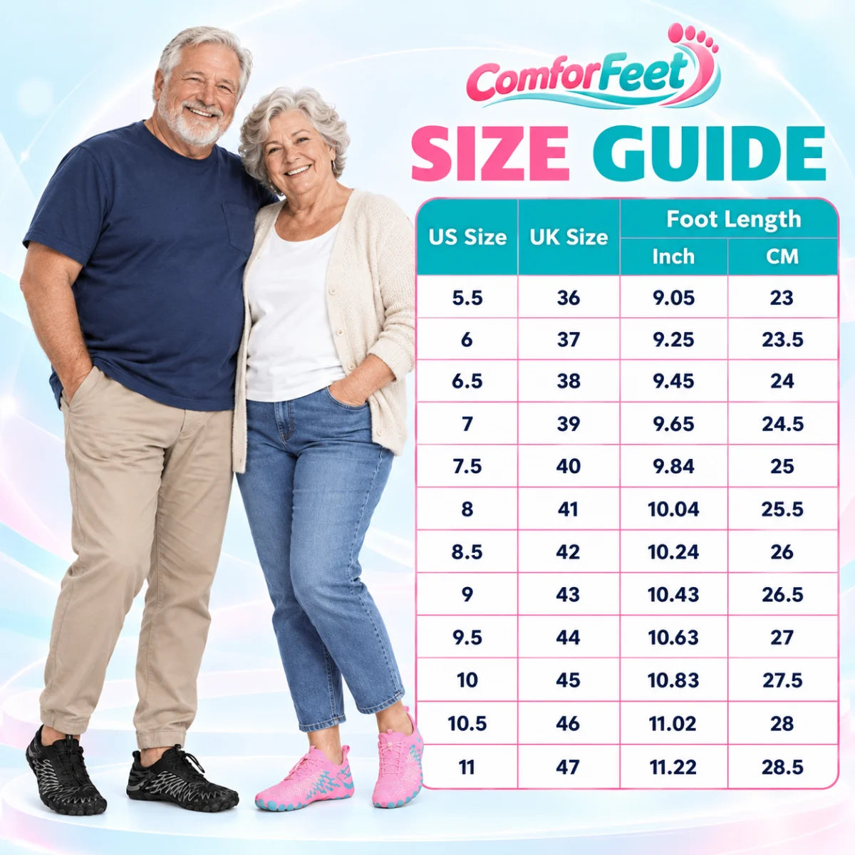 ComforFeet - Orthopedic Wide Toe Box Natural Fit Barefoot Shoes