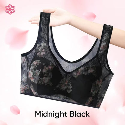 Ultra-Thin Silk Lace Bra - Lace Buttonless Comfortable Bra