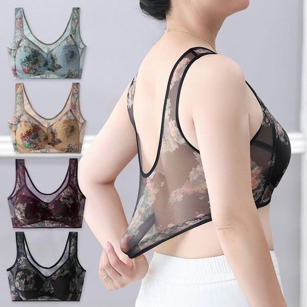 Ultra-Thin Silk Lace Bra - Lace Buttonless Comfortable Bra