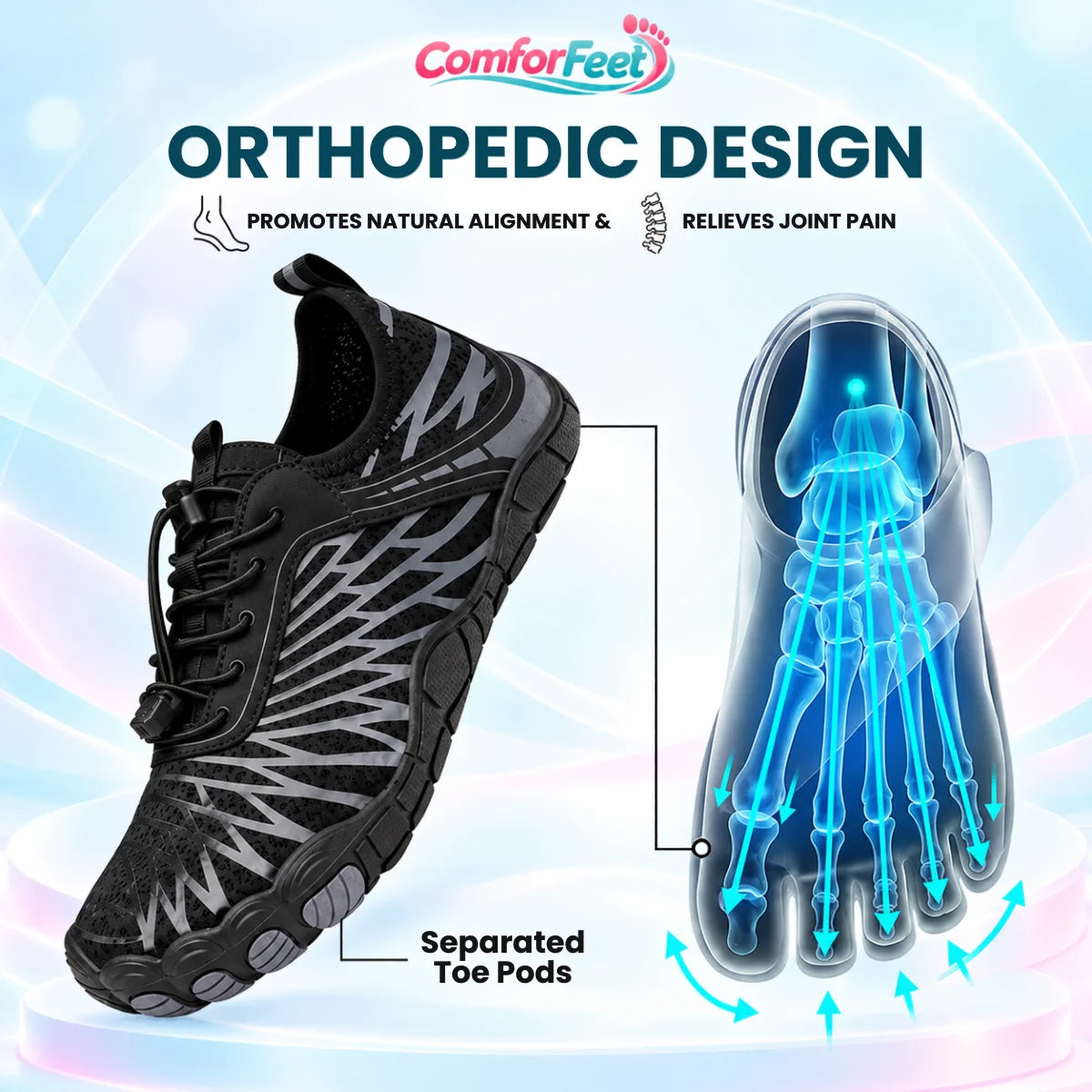 ComforFeet - Orthopedic Wide Toe Box Natural Fit Barefoot Shoes