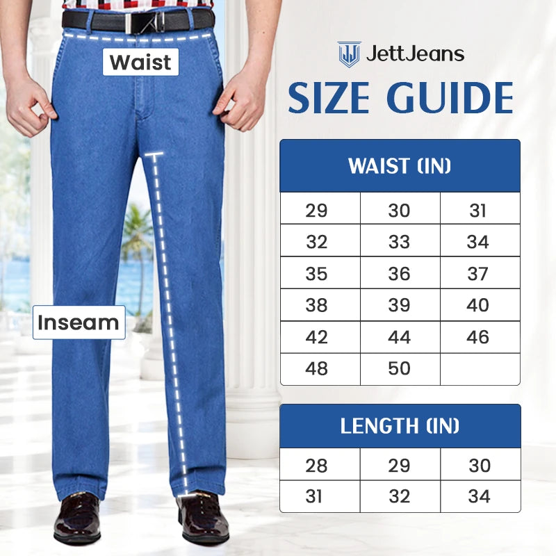 JettJeans - Men's Classic Straight Fit Stretch Jeans