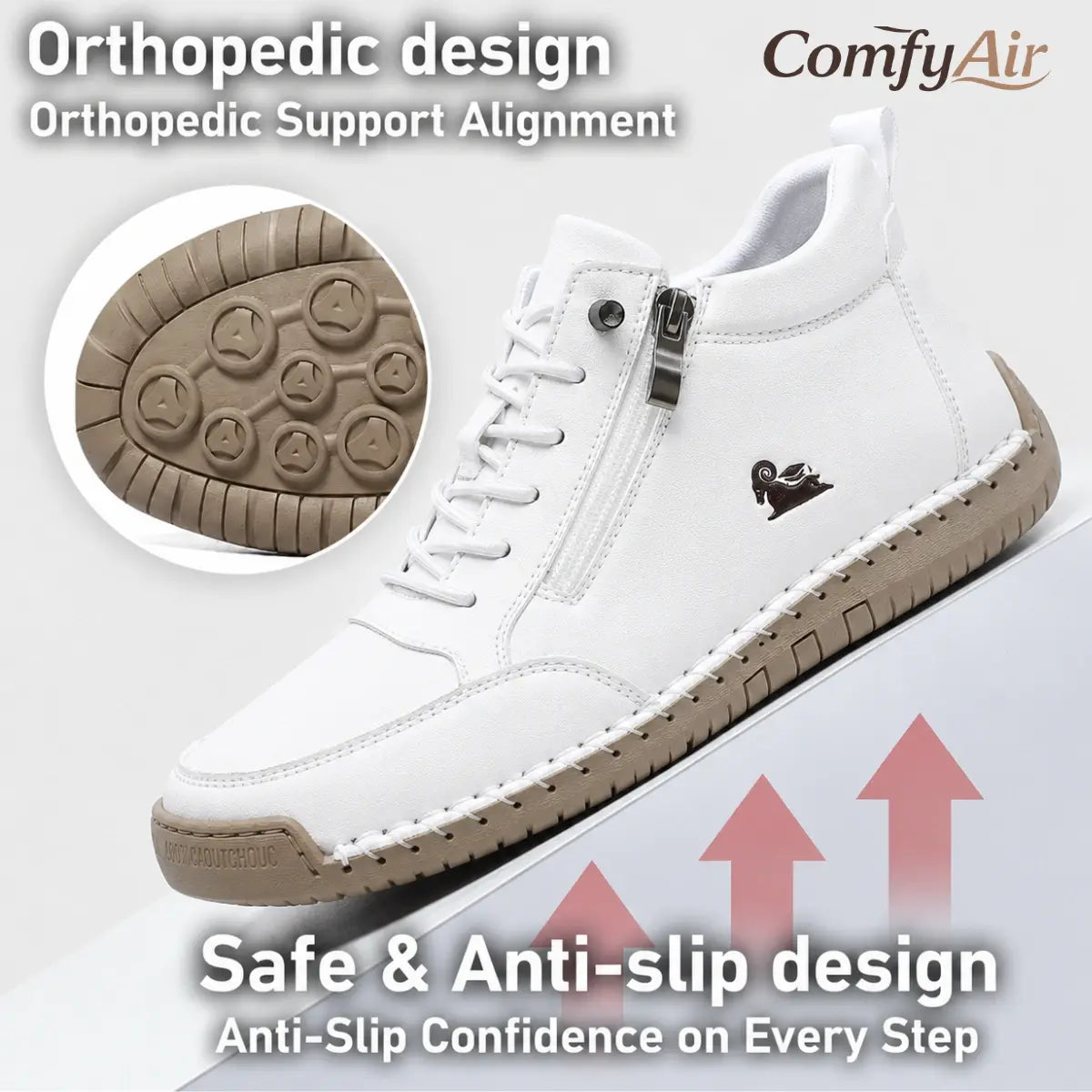ComfyAir - Comfortable Orthopedic Zipper Hand-Stitched Slip-On Shoes
