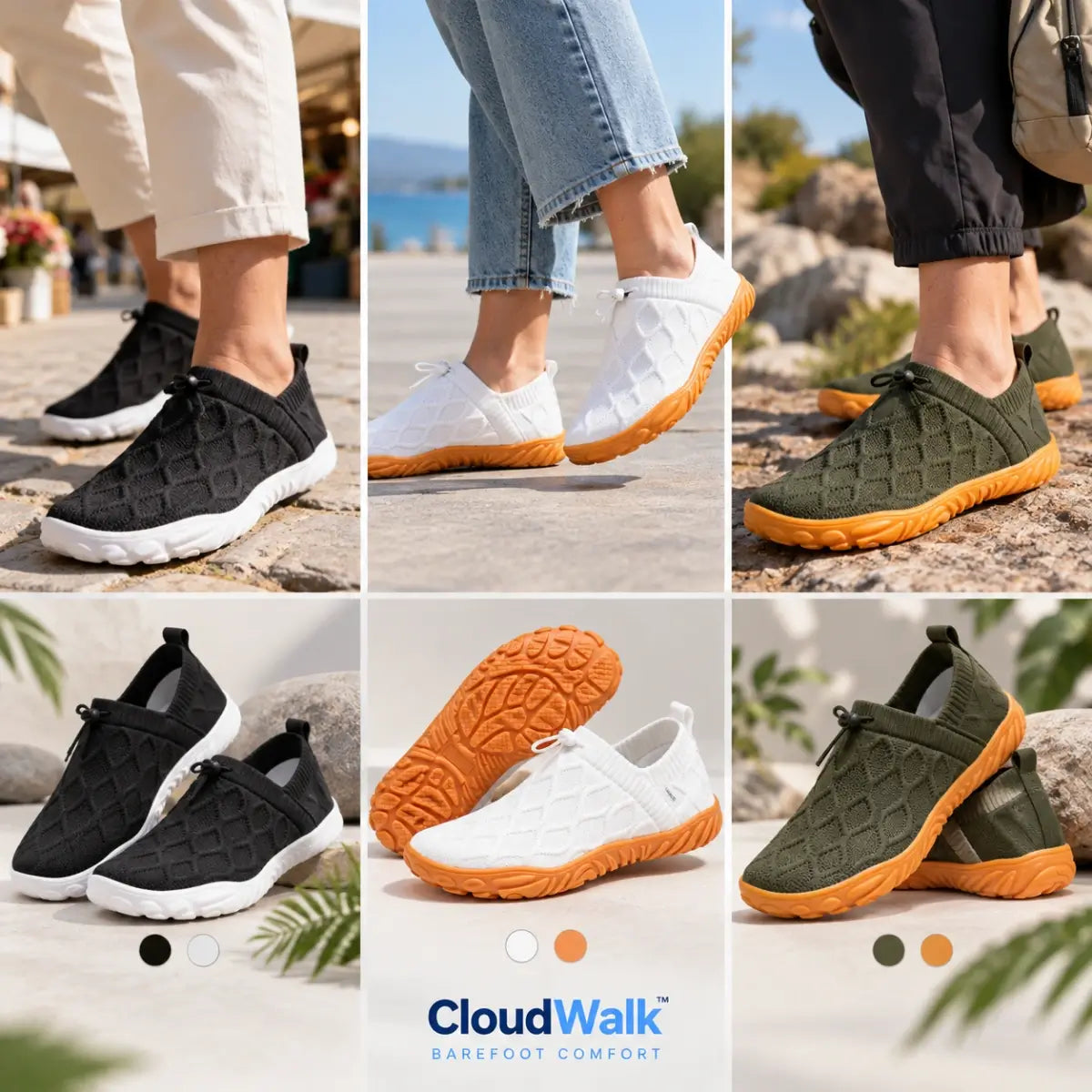 CloudWalk - Orthopedic Slip-On Pain Free Walking Barefoot Shoes