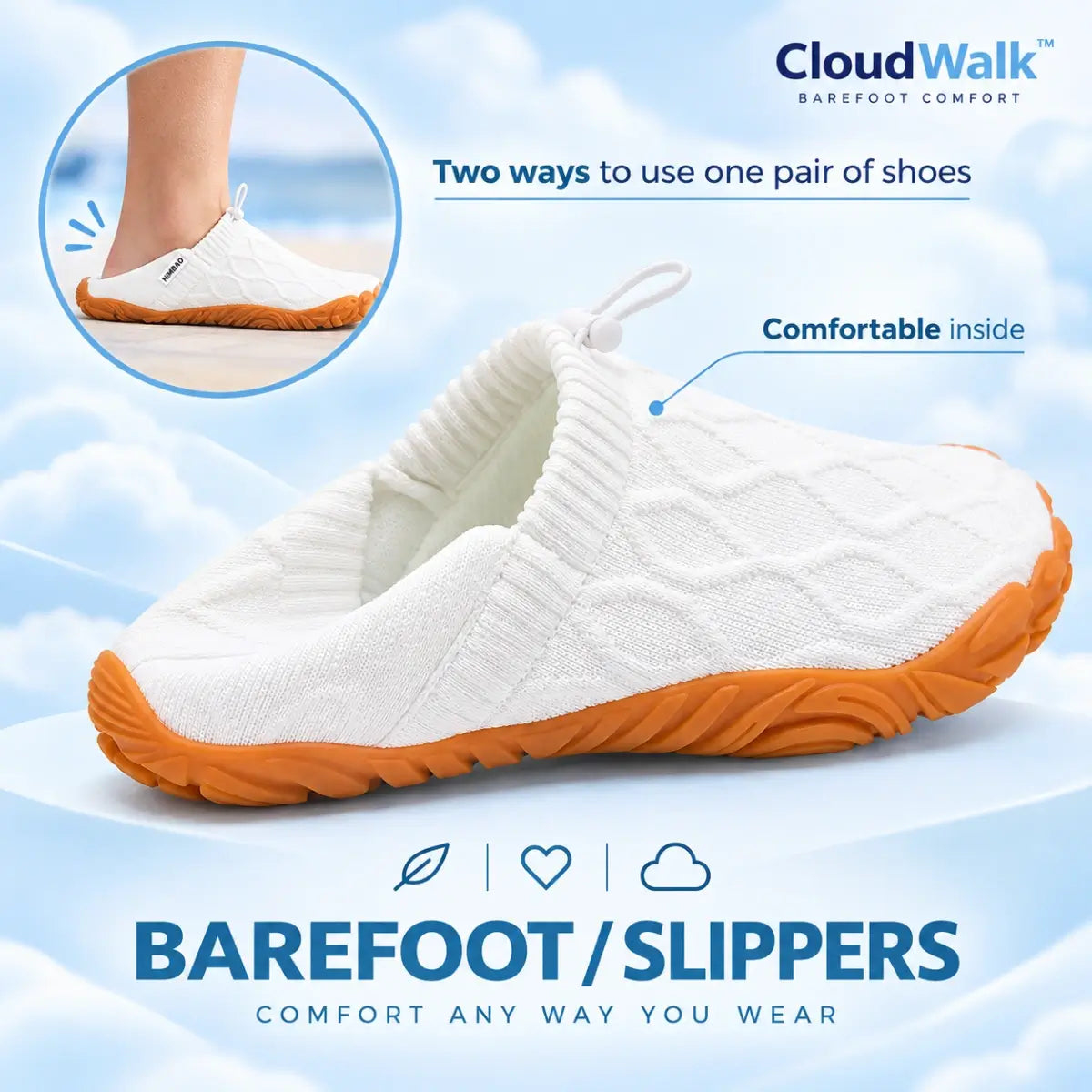 CloudWalk - Orthopedic Slip-On Pain Free Walking Barefoot Shoes