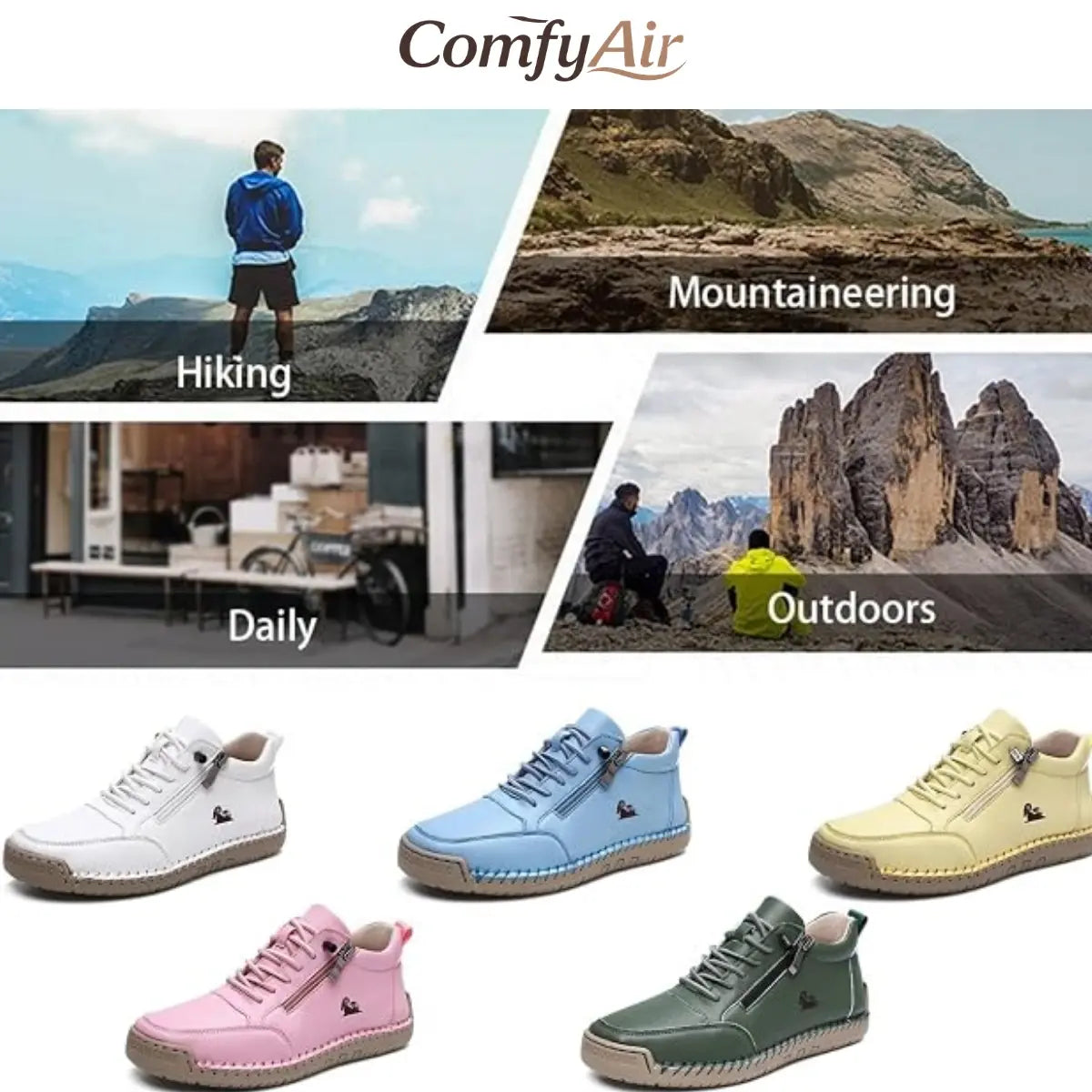 ComfyAir - Comfortable Orthopedic Zipper Hand-Stitched Slip-On Shoes