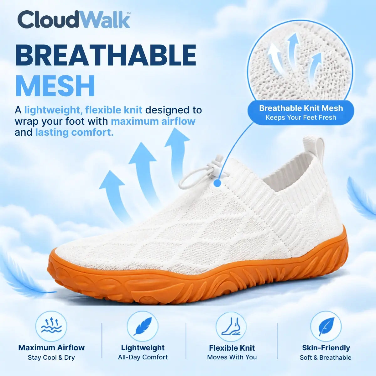 CloudWalk - Orthopedic Slip-On Pain Free Walking Barefoot Shoes