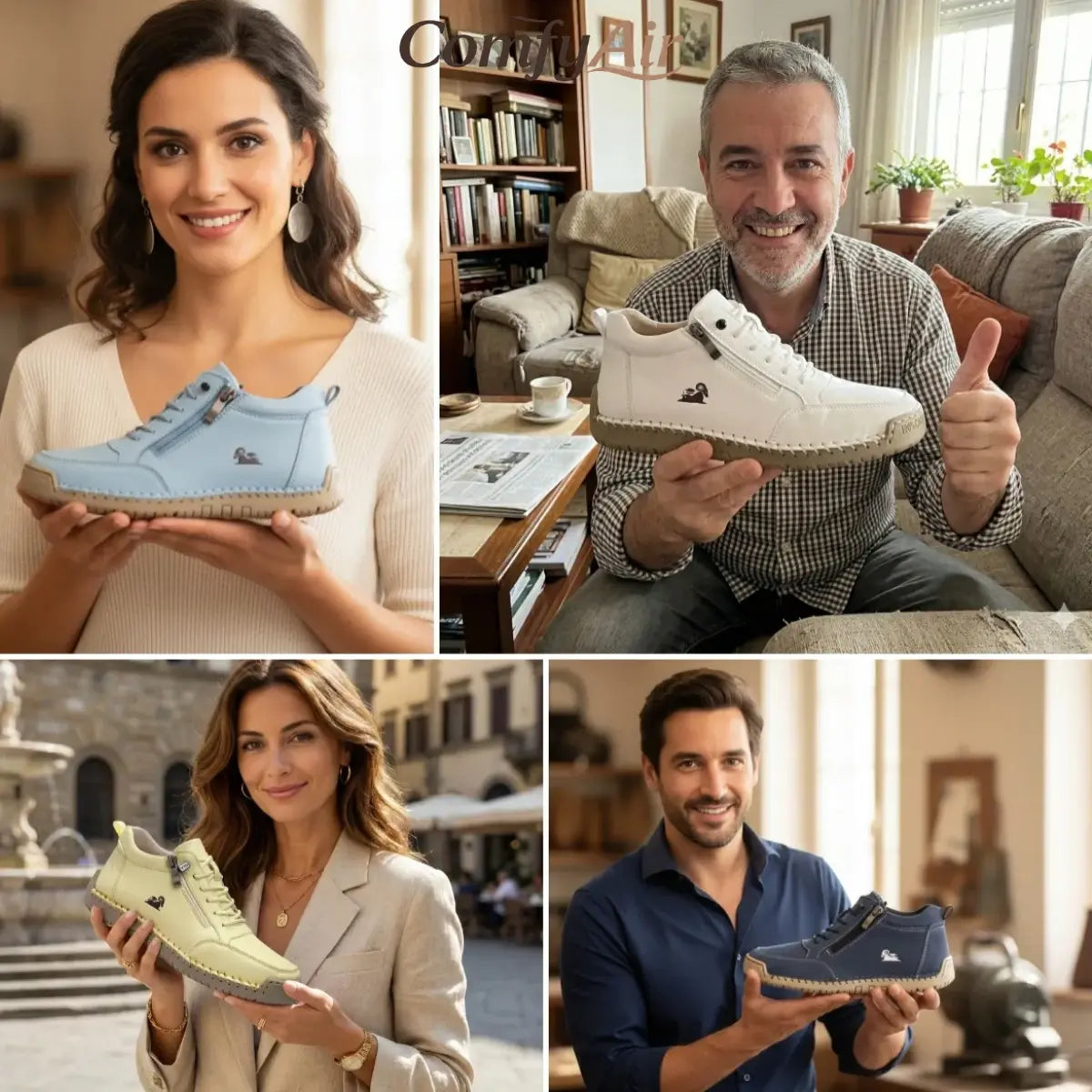 ComfyAir - Comfortable Orthopedic Zipper Hand-Stitched Slip-On Shoes