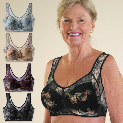 Ultra-Thin Silk Lace Bra - Lace Buttonless Comfortable Bra