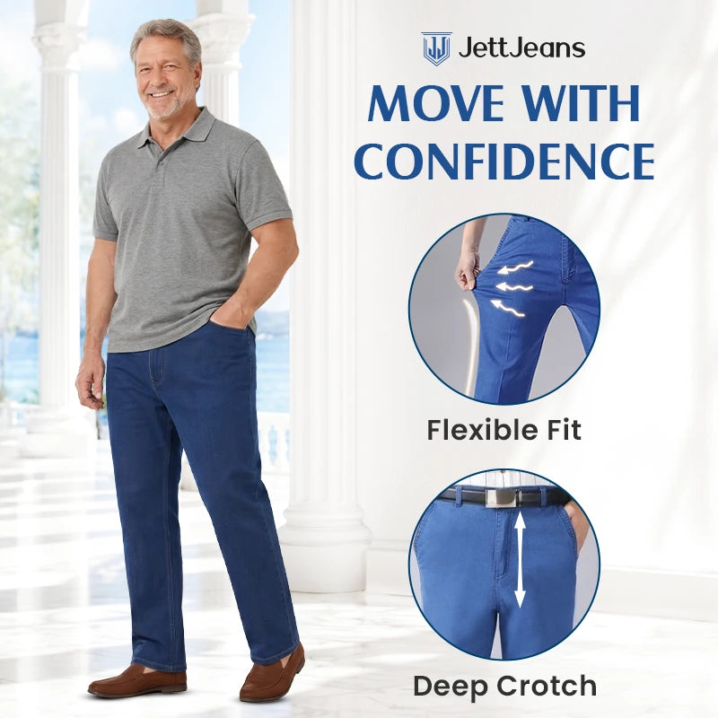 JettJeans - Men's Classic Straight Fit Stretch Jeans