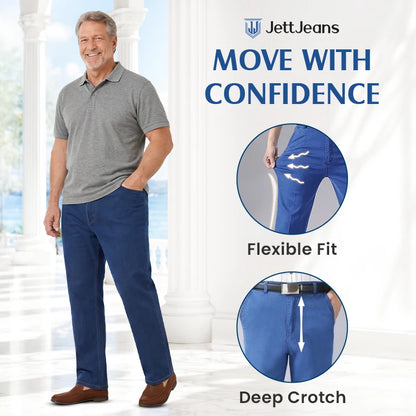 JettJeans - Men's Classic Straight Fit Stretch Jeans
