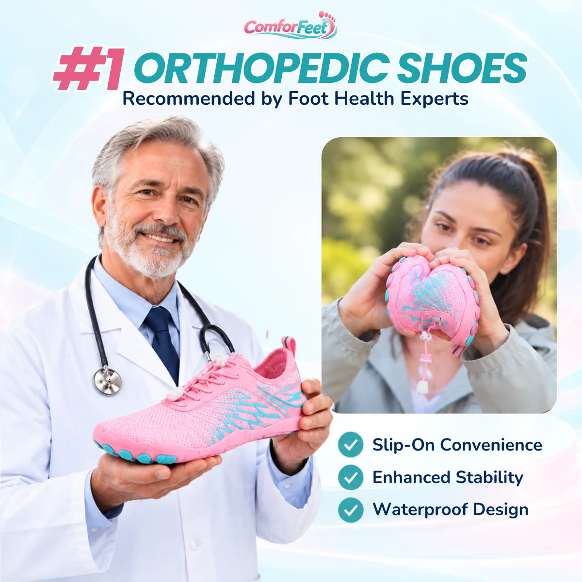 ComforFeet - Orthopedic Wide Toe Box Natural Fit Barefoot Shoes