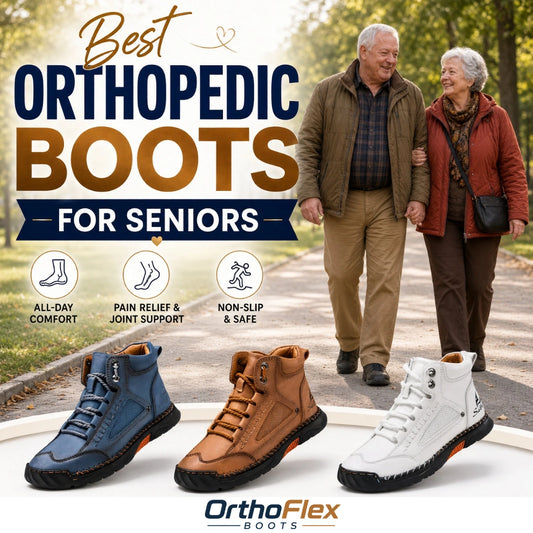 OrthoFlex Boots - Handmade Leather Waterproof Arch Support Orthopedic Shoes
