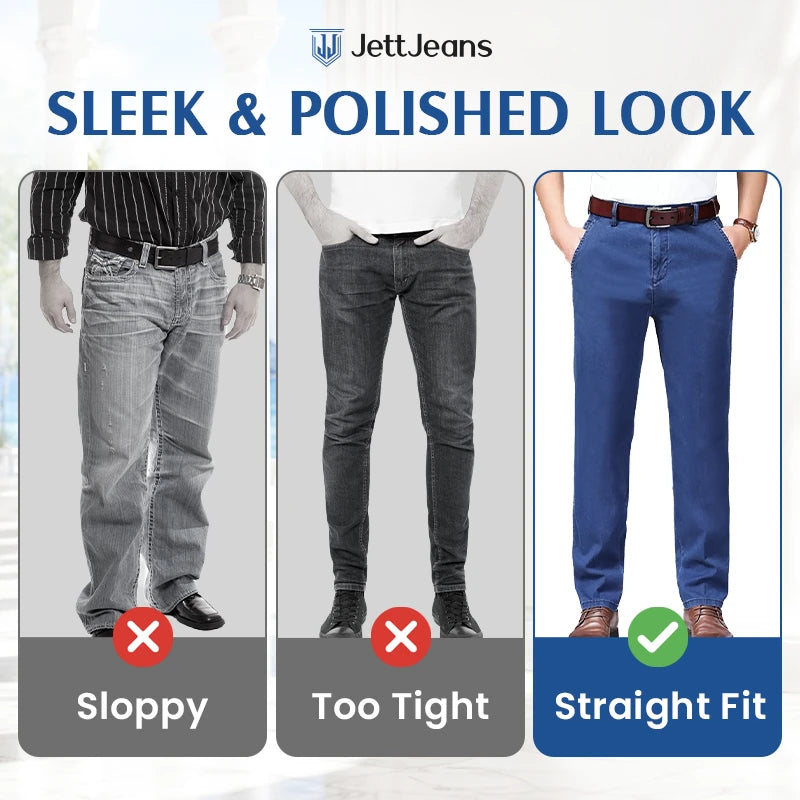 JettJeans - Men's Classic Straight Fit Stretch Jeans