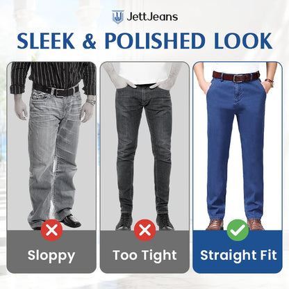 JettJeans - Men's Classic Straight Fit Stretch Jeans