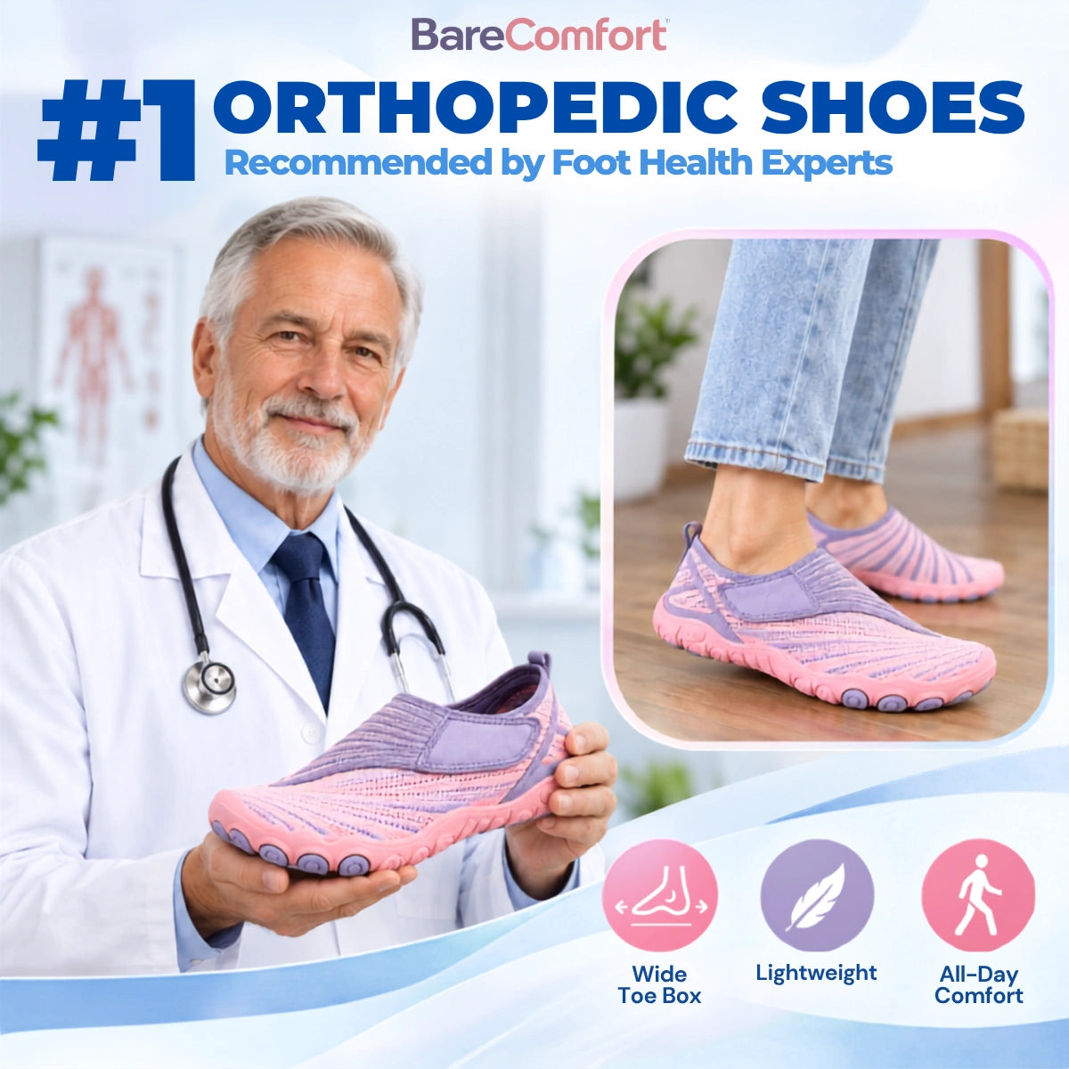 BareComfort - Orthopedic Waterproof Barefoot Shoes For Seniors