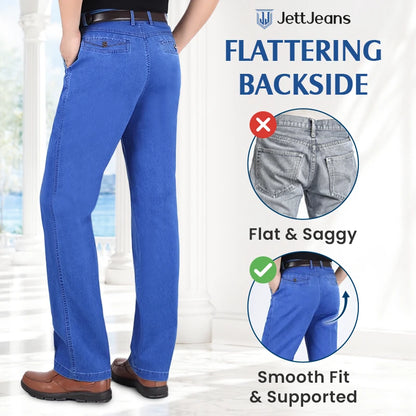 JettJeans - Men's Classic Straight Fit Stretch Jeans