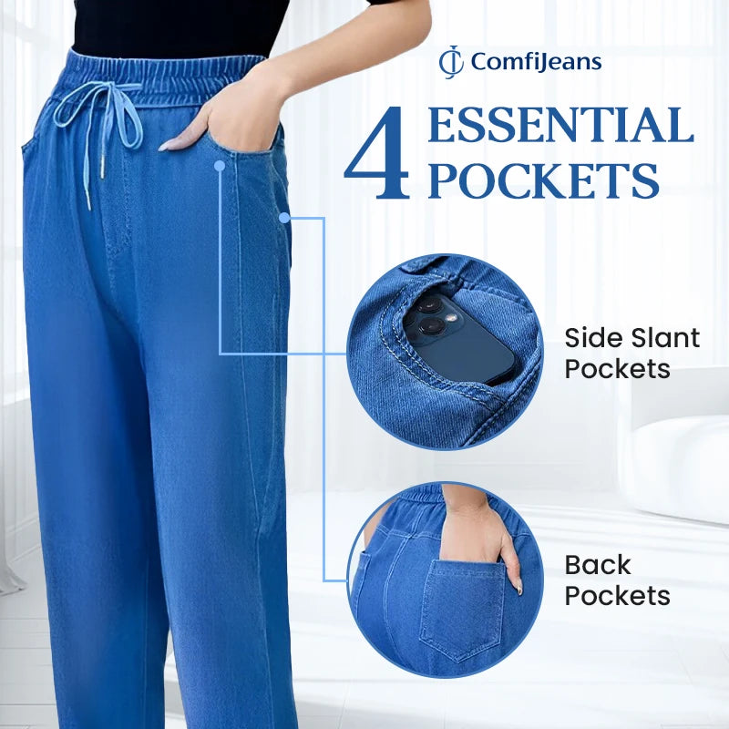 ComfiJeans - Flattering High Waist Ultra-Stretch Mom Jeans