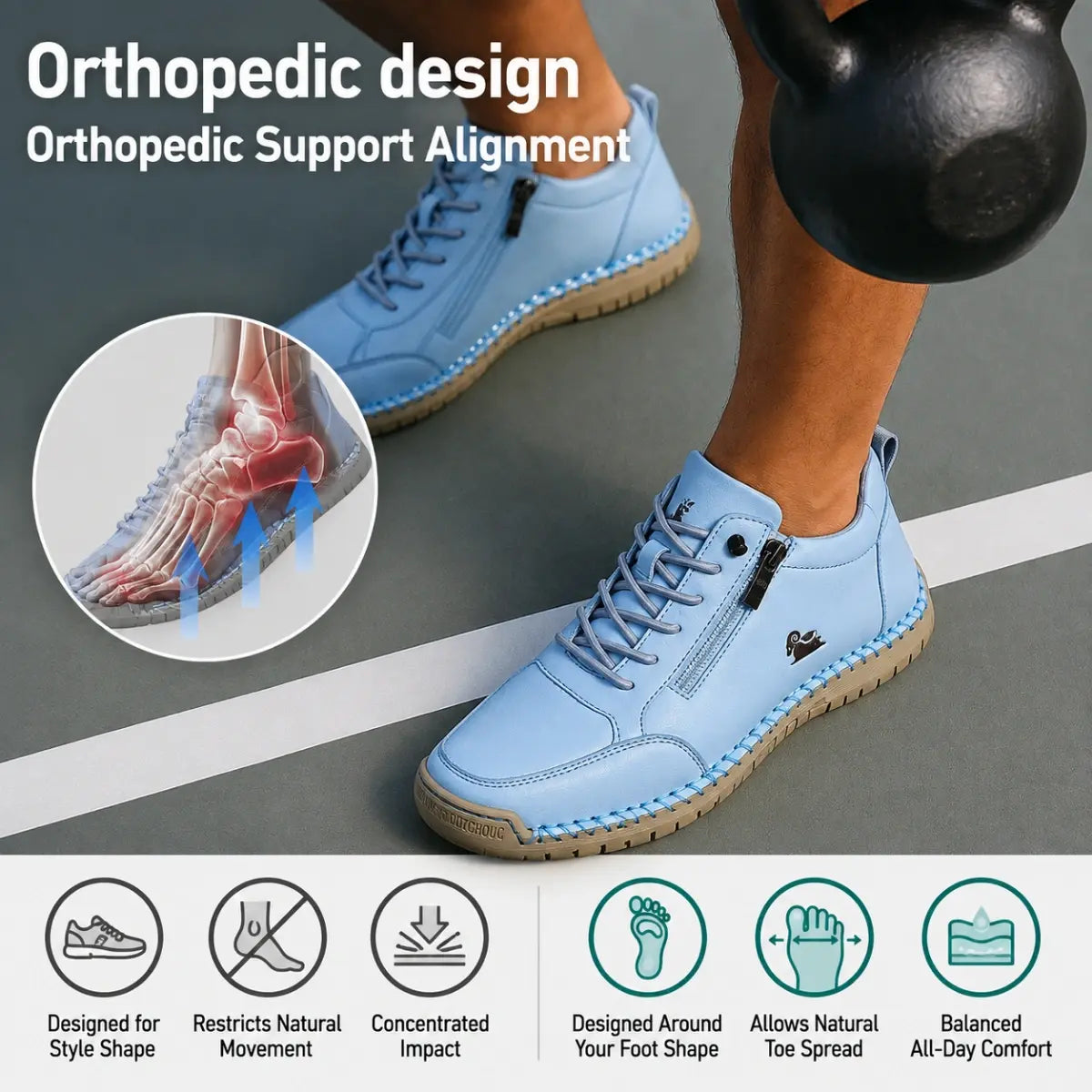 ComfyAir - Comfortable Orthopedic Zipper Hand-Stitched Slip-On Shoes