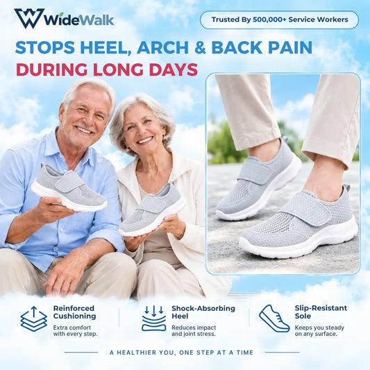 WideWalk - Orthopedic Extra-Wide Fly-Woven Mesh Senior’s Slip-On Comfort Shoes