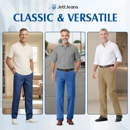 JettJeans - Men's Classic Straight Fit Stretch Jeans