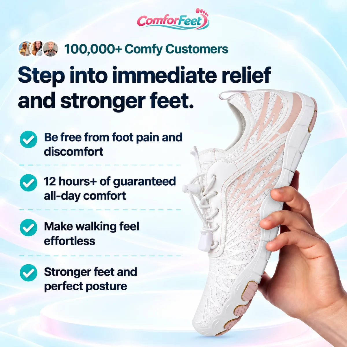 ComforFeet - Orthopedic Wide Toe Box Natural Fit Barefoot Shoes