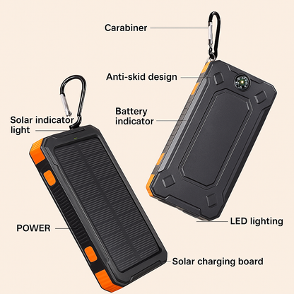 10000mAh Solar Charging Power Bank