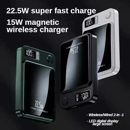 Magnetic Wireless Power Bank 22.5W – Fast Charging & LED Display - 10000mAh