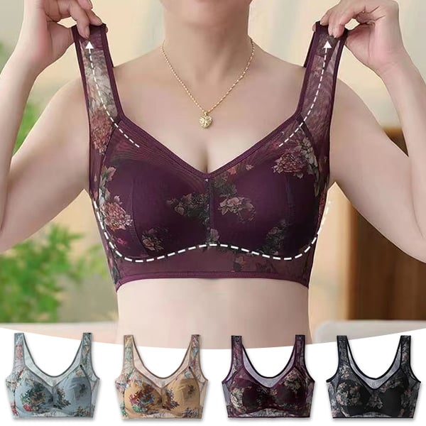 Ultra-Thin Silk Lace Bra - Lace Buttonless Comfortable Bra